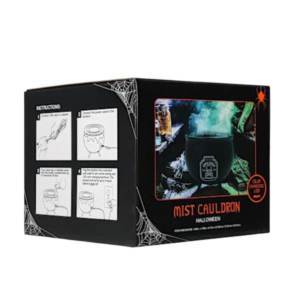 Halloween Mist Cauldron 4.8" | Color Changing LED Spooky Brew Decoration – NEW - Picture 4 of 7